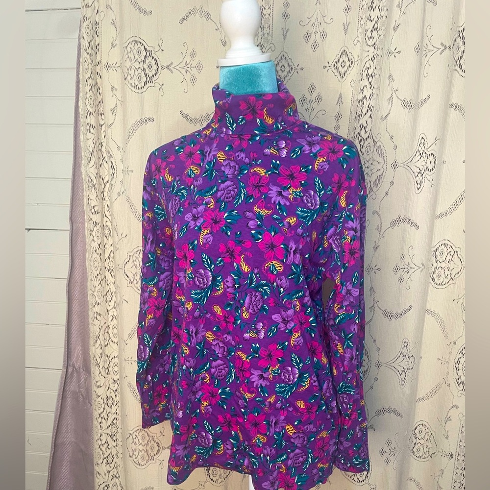 Hunt club: vintage floral turtleneck